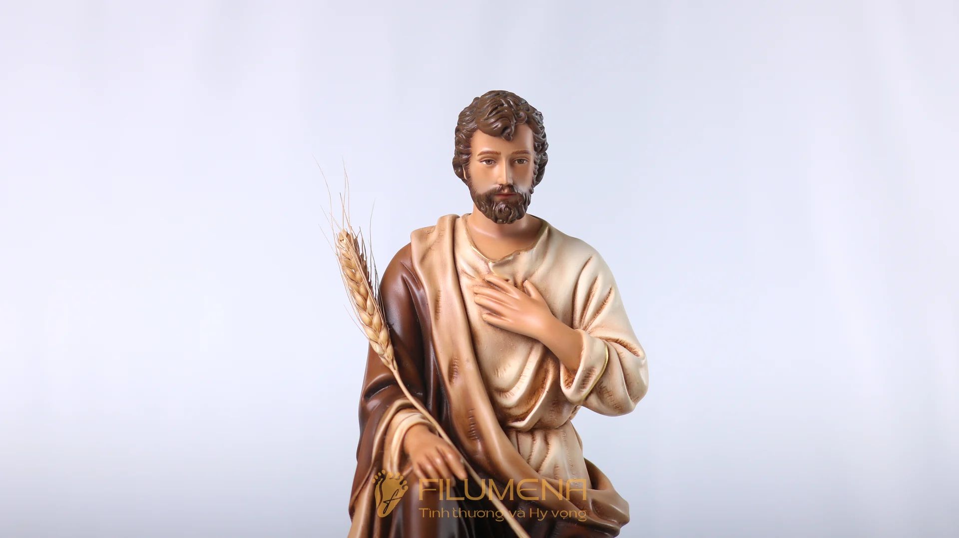 Bộ tượng Giáng sinh 30 cm 3 nhân vật tông màu sáng cổ điển