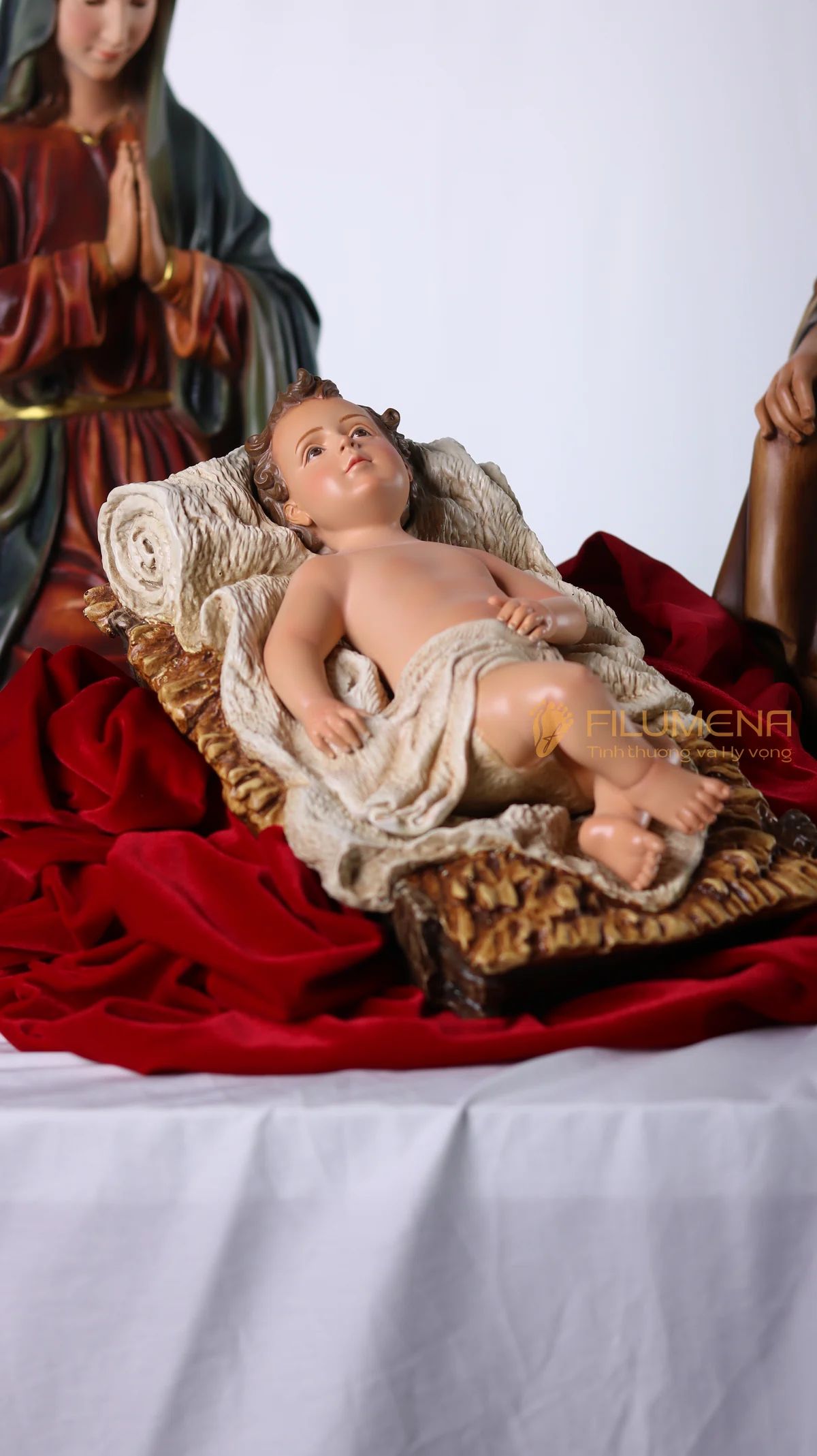 Bộ tượng Giáng sinh 50 cm 3 nhân vật tông màu trầm cổ điển