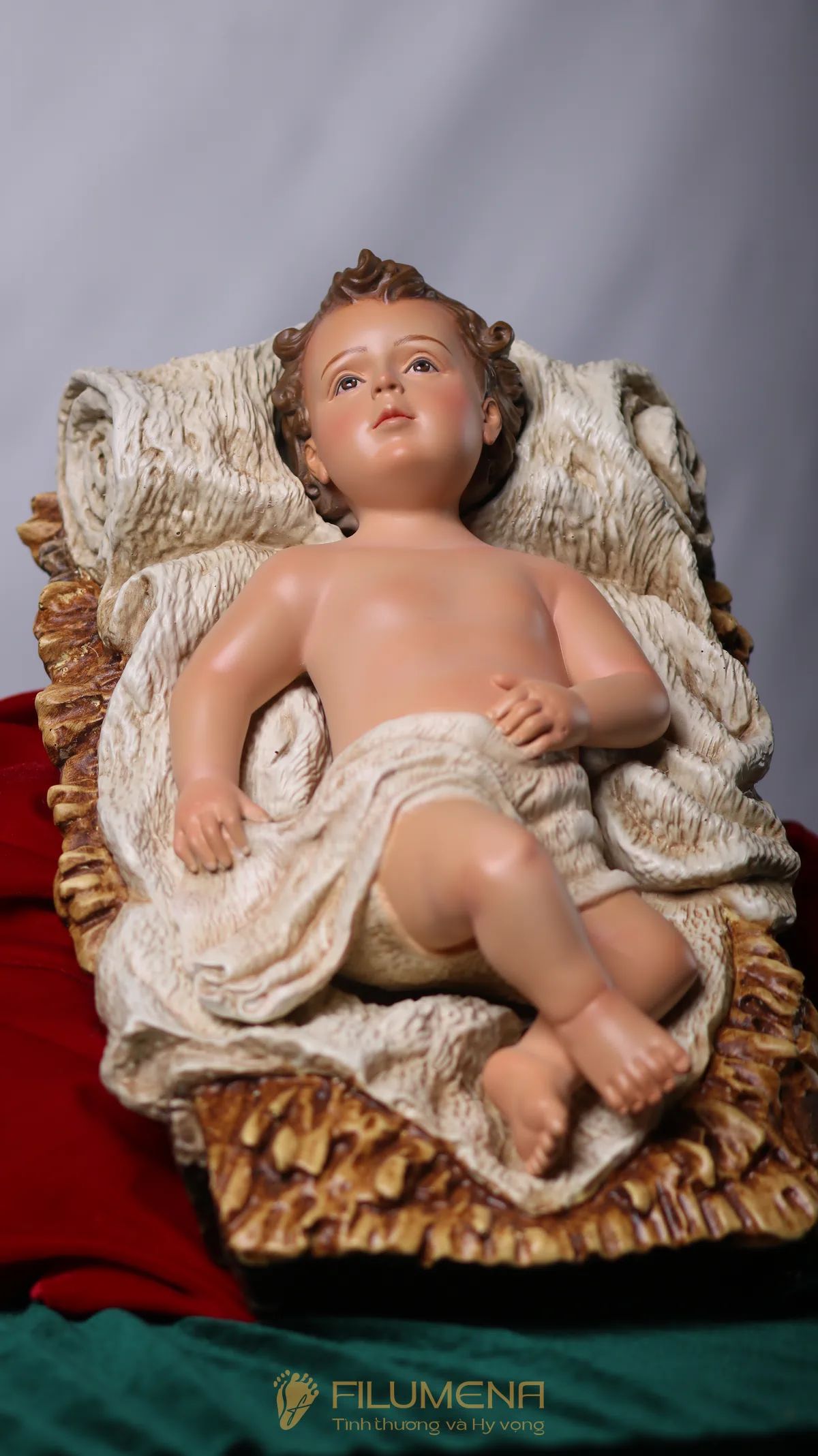 Bộ tượng Giáng sinh 50 cm 5 nhân vật tông màu sáng cổ điển