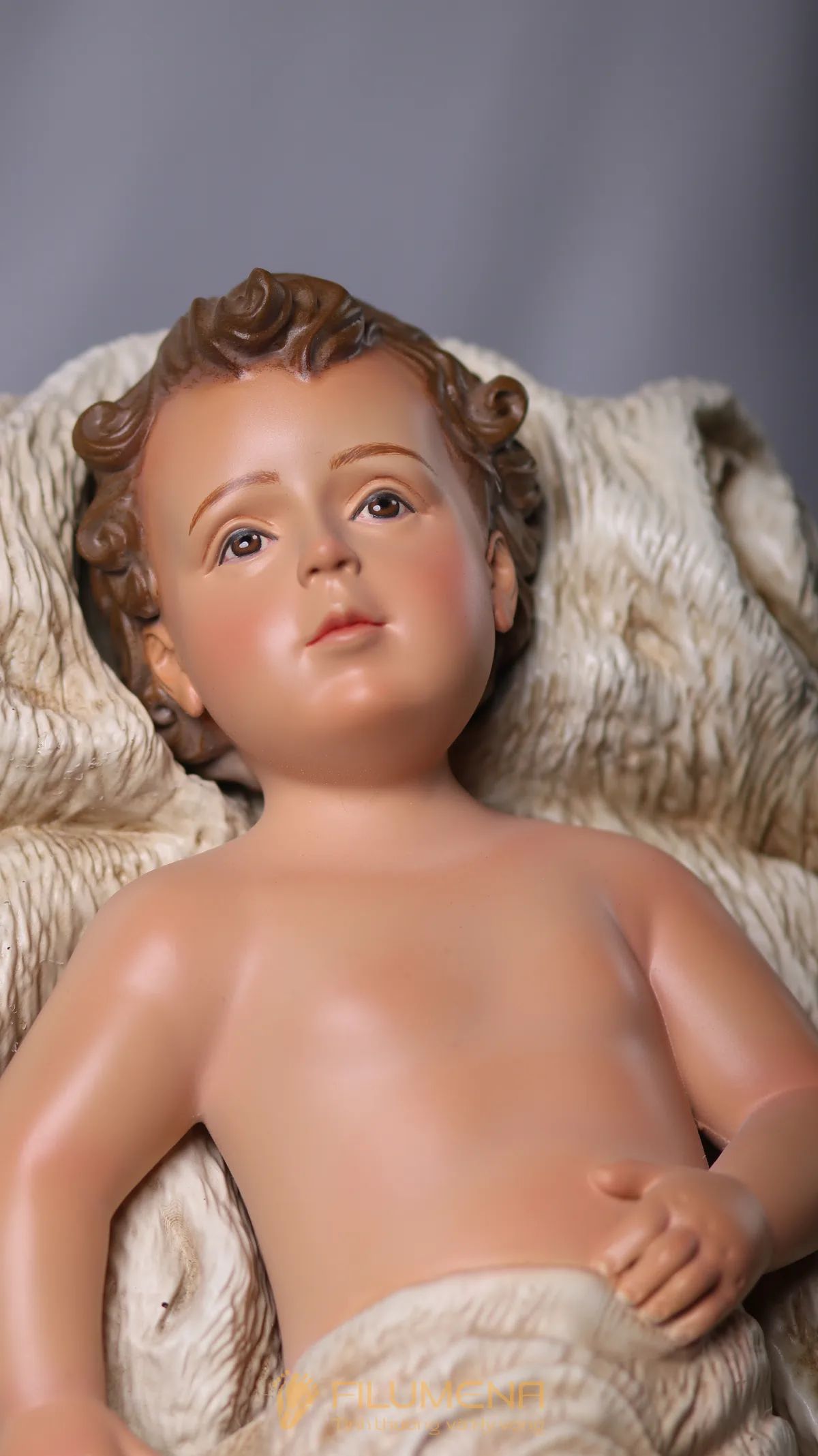 Bộ tượng Giáng sinh 50 cm 5 nhân vật tông màu sáng cổ điển