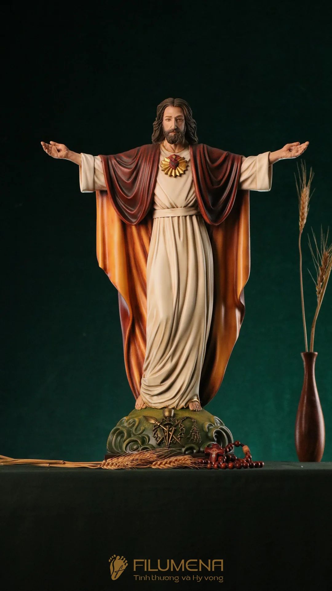 Tượng Chúa Ki-tô Vua Vũ trụ cao 50 cm bằng bột đá