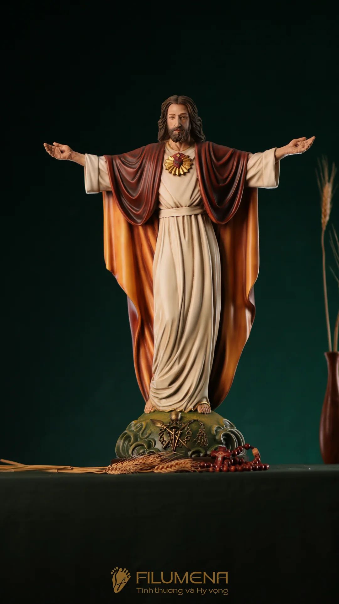 Tượng Chúa Ki-tô Vua Vũ trụ cao 50 cm bằng bột đá