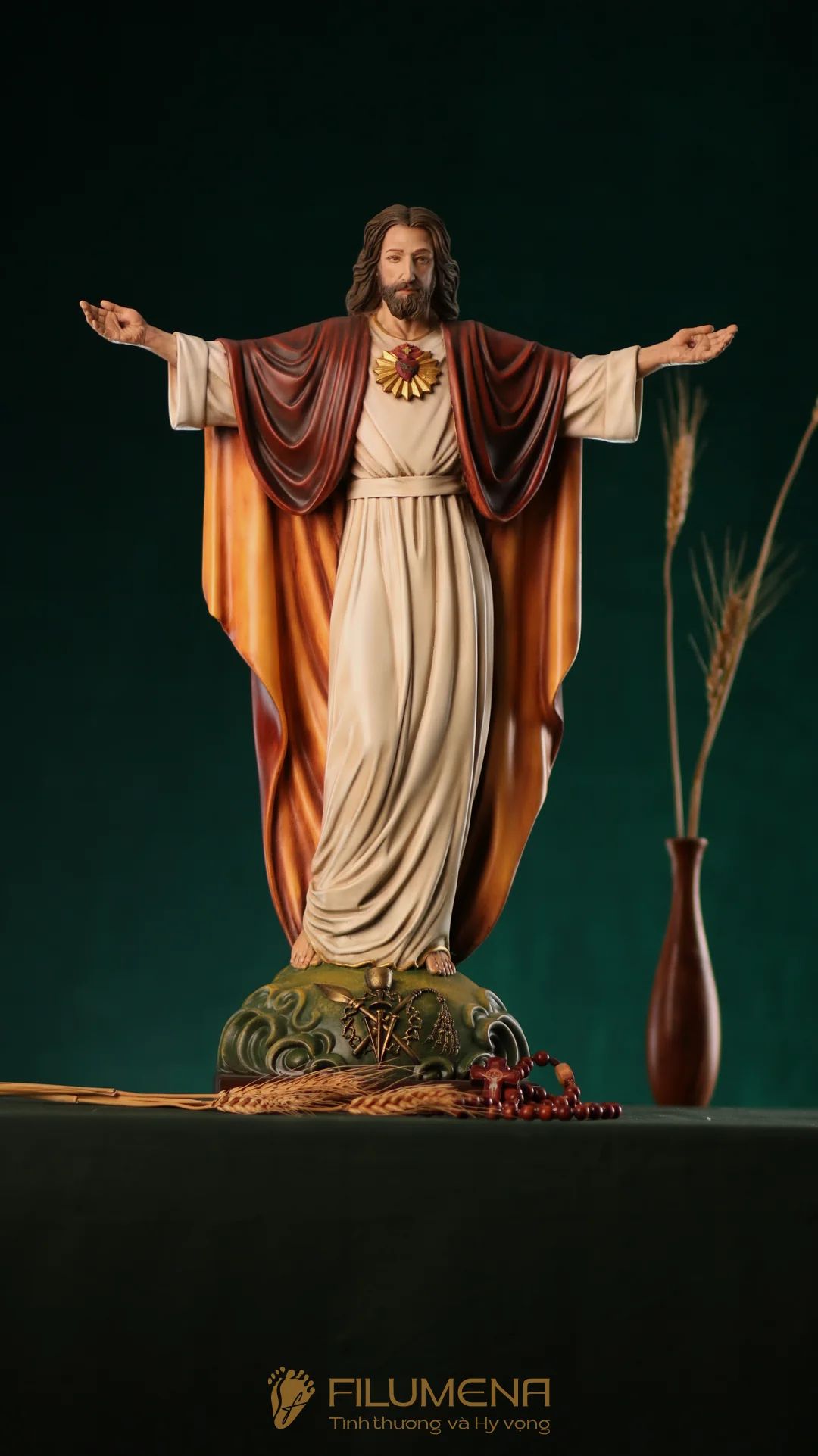 Tượng Chúa Ki-tô Vua Vũ trụ cao 50 cm bằng bột đá