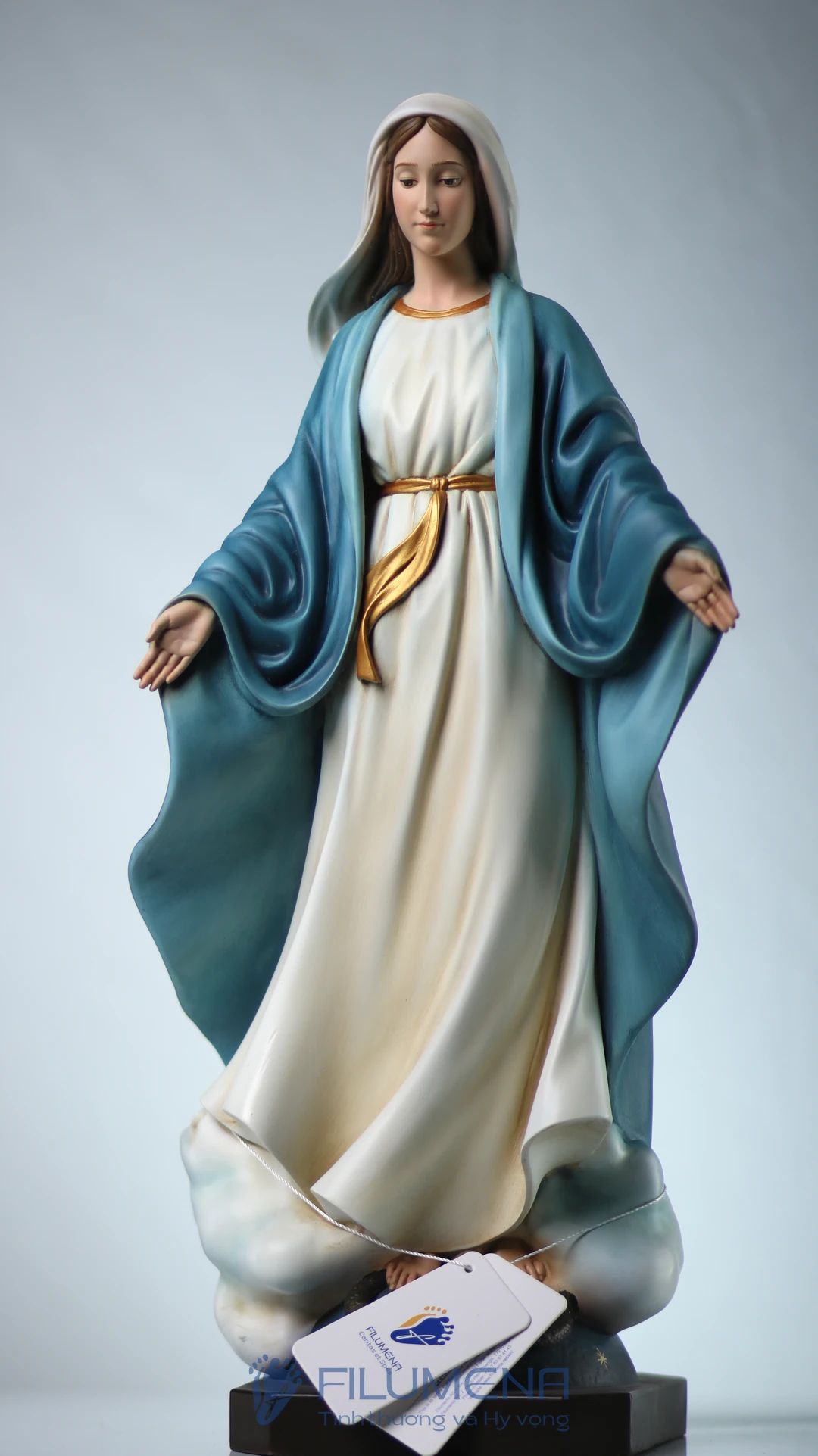 Tượng Đức Mẹ Ban Ơn cao 50 cm, 60 cm màu xanh nước biển
