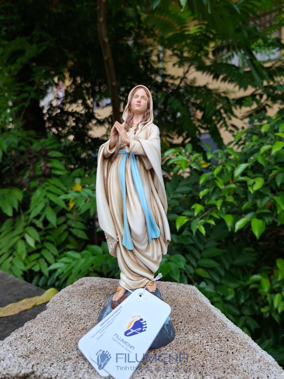 Tượng Đức Mẹ Lộ Đức cao 15 cm, 20 cm màu trắng