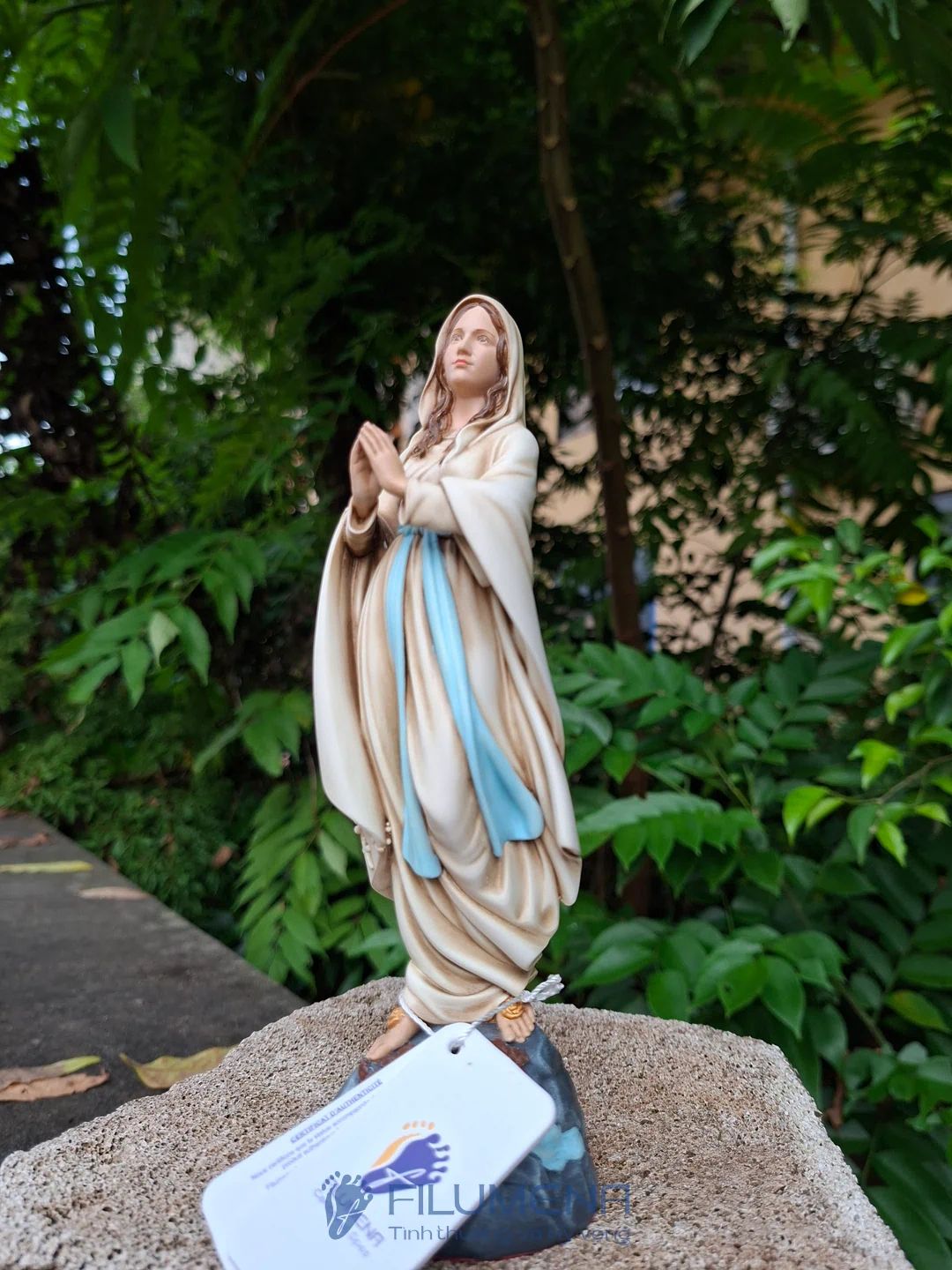 Tượng Đức Mẹ Lộ Đức cao 15 cm, 20 cm màu trắng