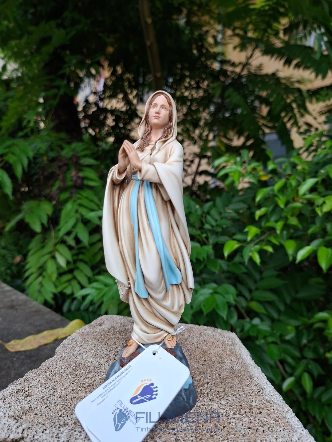 Tượng Đức Mẹ Lộ Đức cao 15 cm, 20 cm màu trắng