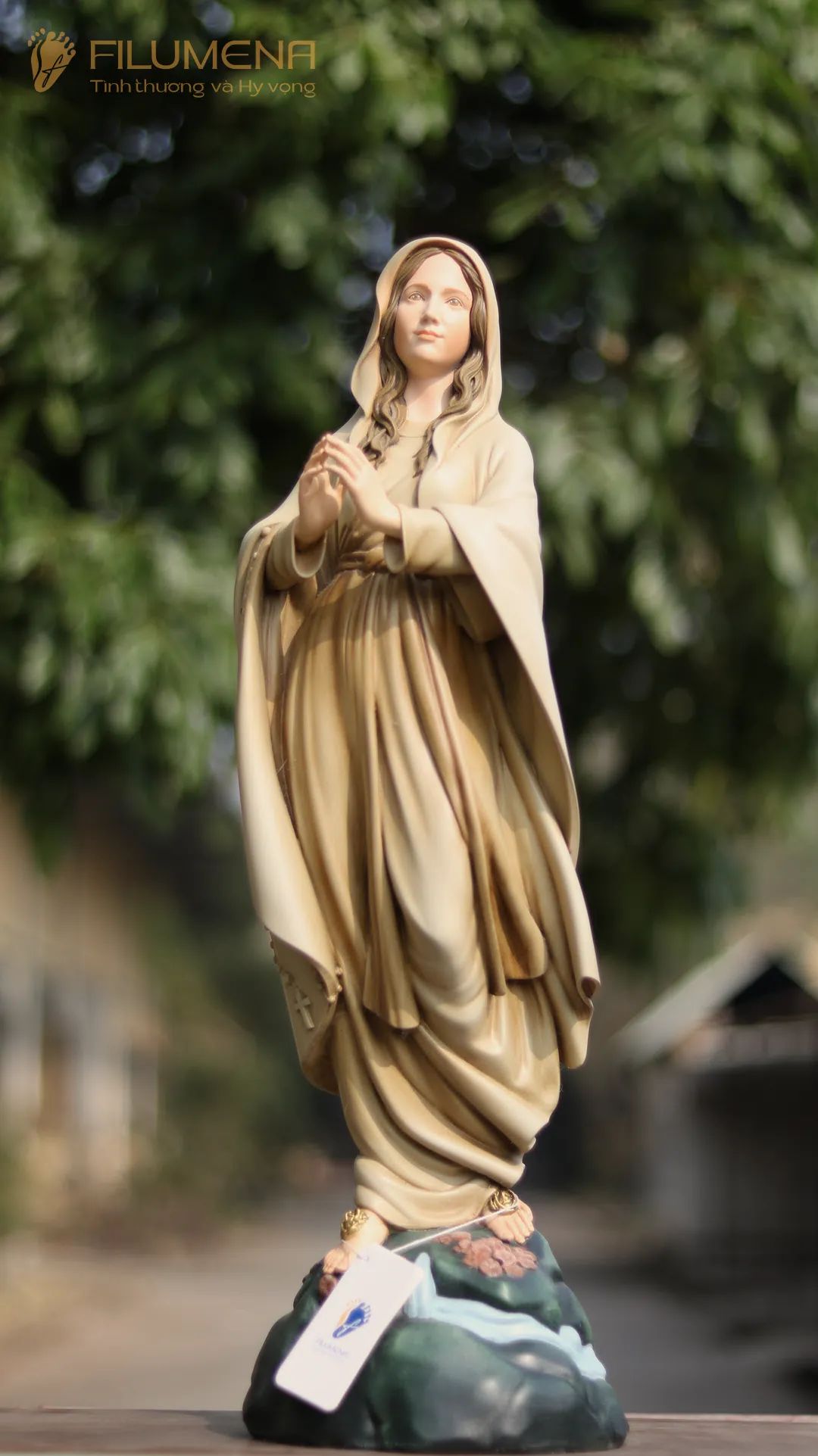Tượng Đức Mẹ Lộ Đức cao 60 cm vẽ màu thủ công mã M2