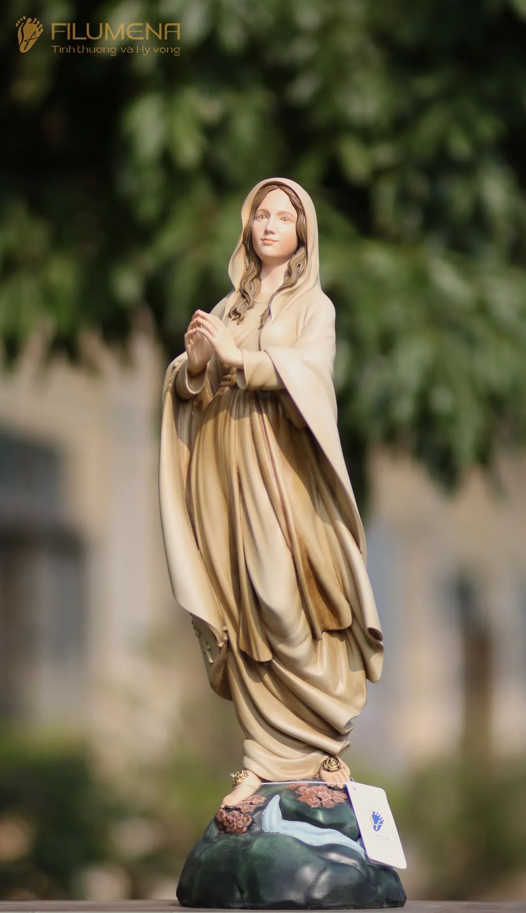 Tượng Đức Mẹ Lộ Đức cao 60 cm vẽ màu thủ công mã M2