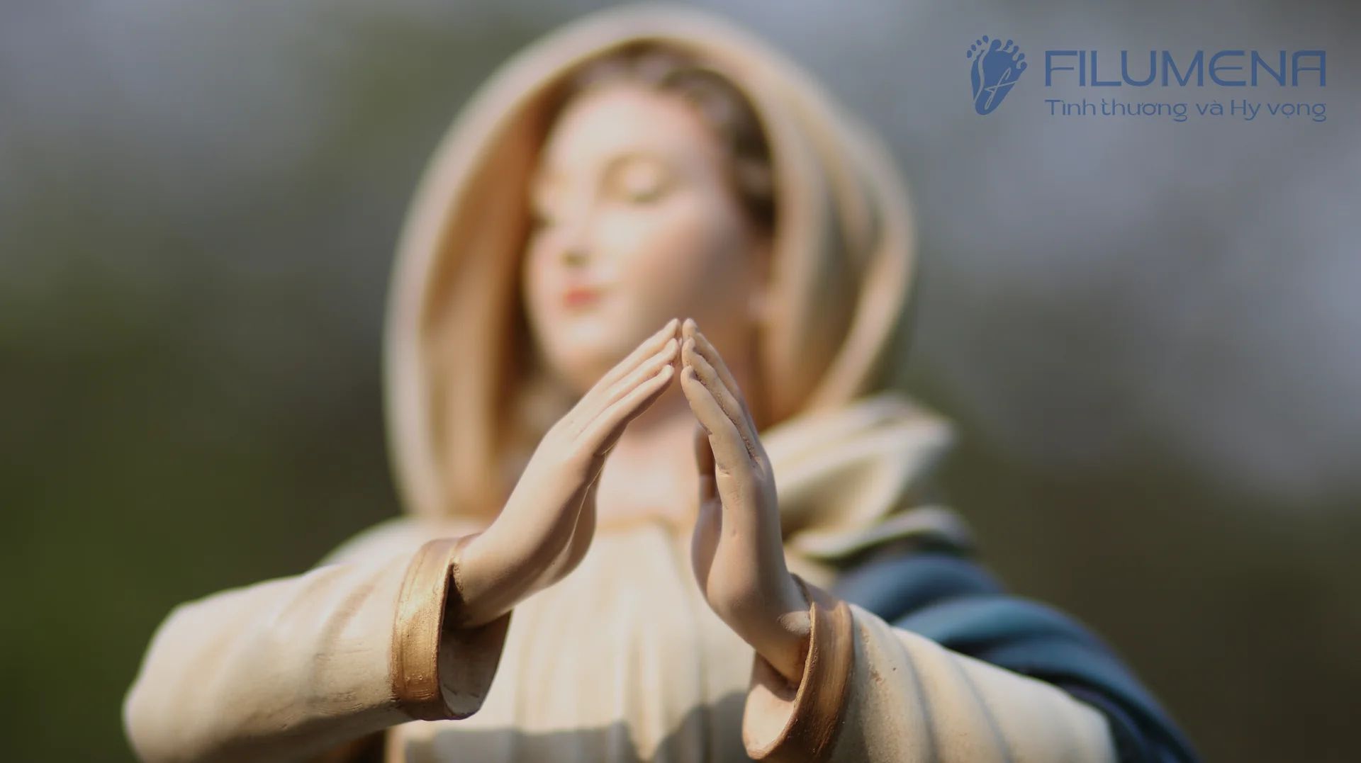 Tượng Đức Mẹ Vô Nhiễm Nguyên Tội cao 50 cm mã màu M1 bằng bột đá