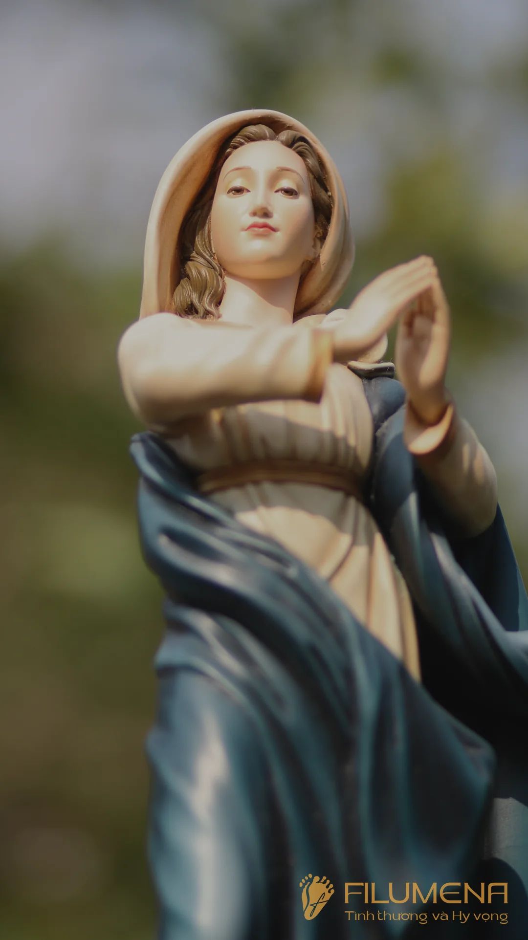Tượng Đức Mẹ Vô Nhiễm Nguyên Tội cao 50 cm mã màu M1 bằng bột đá