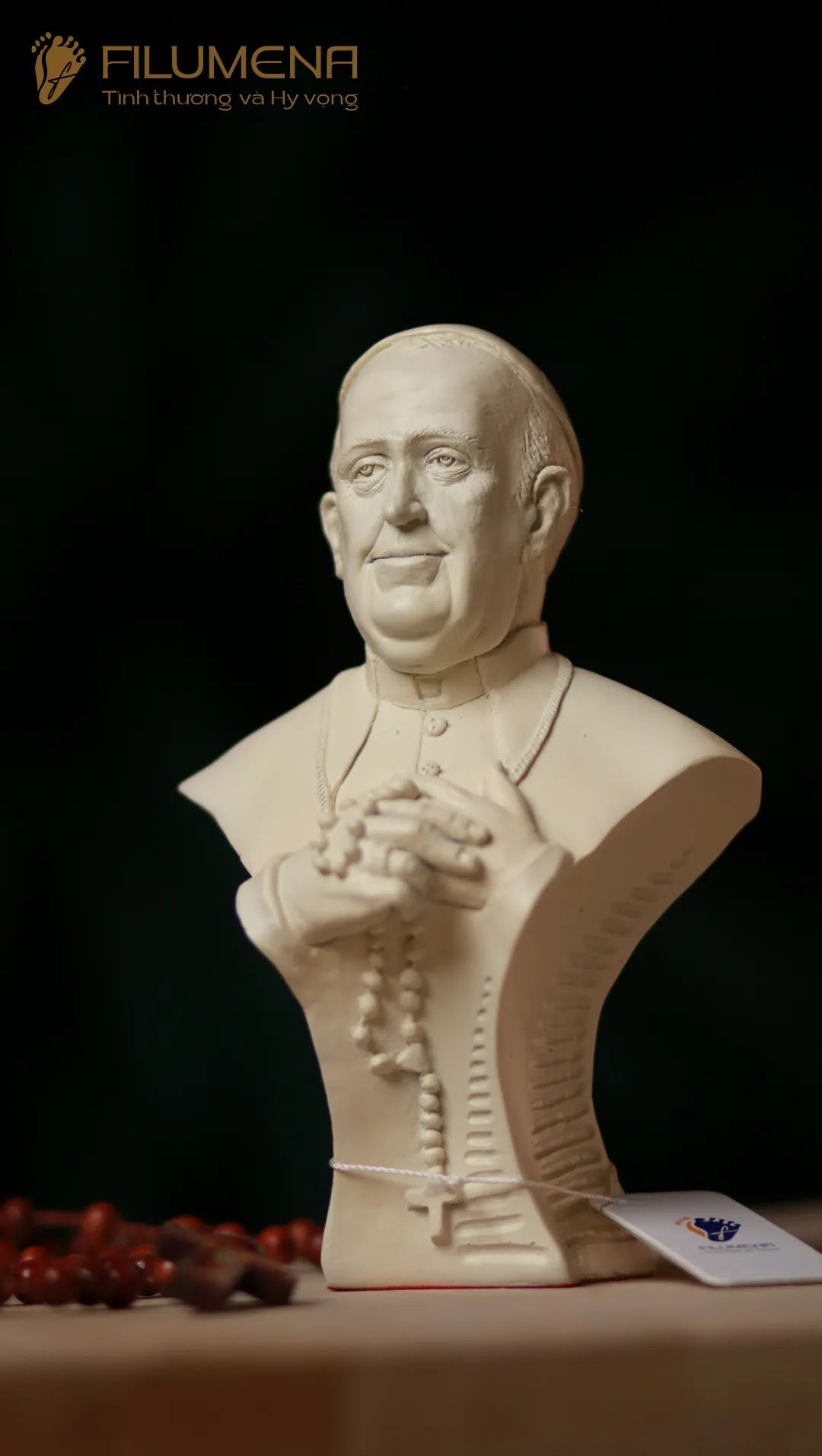 Tượng Đức Thánh Cha Phanxicô, cao 20 cm, màu M1