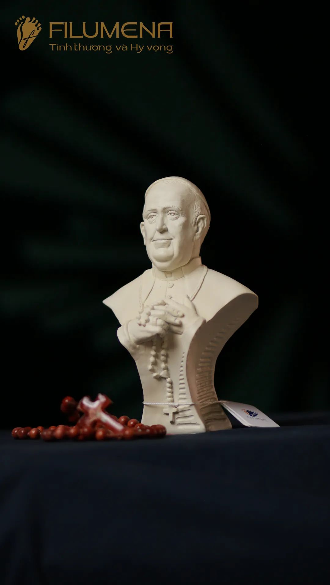 Tượng Đức Thánh Cha Phanxicô, cao 20 cm, màu M1