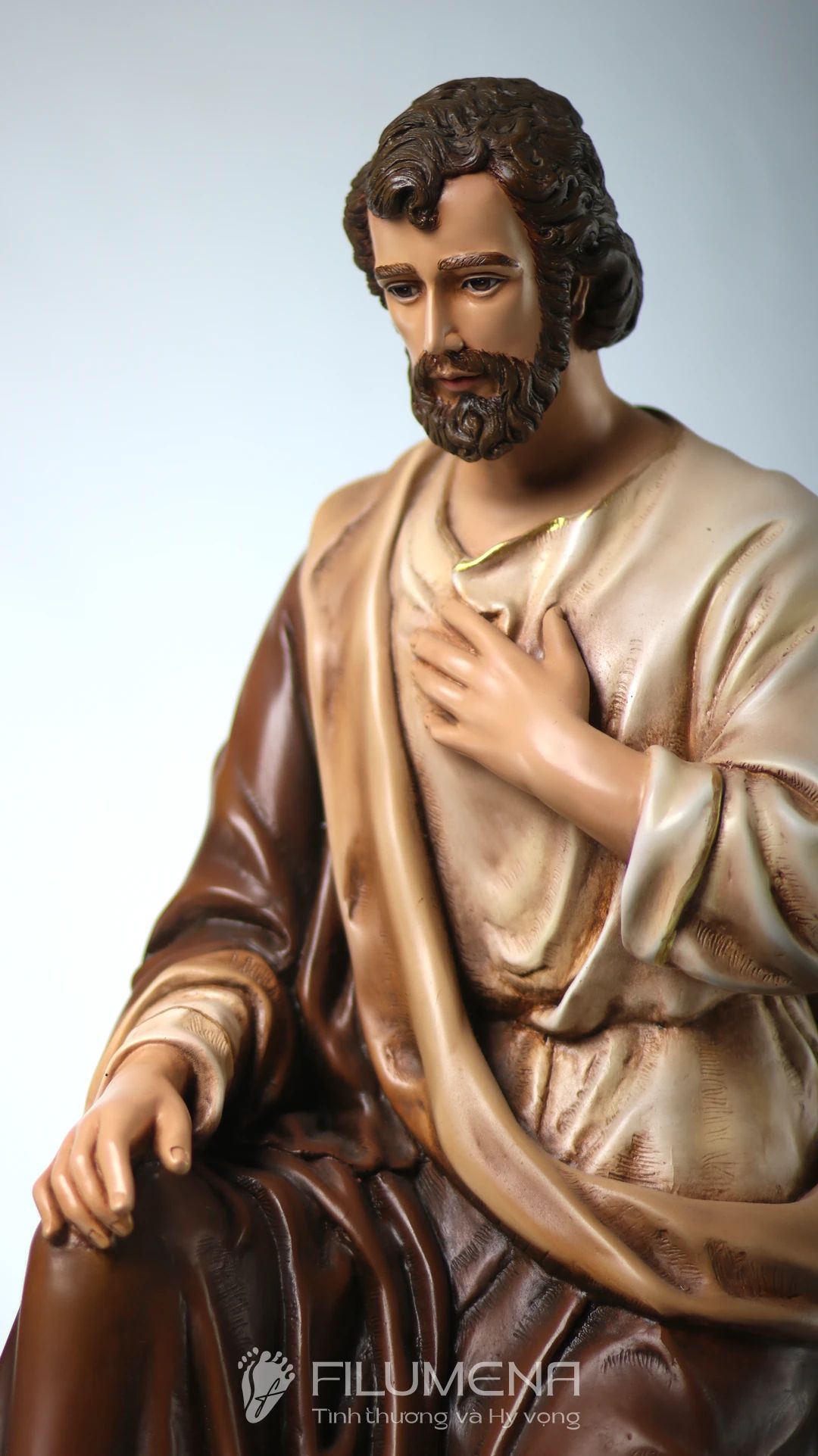 Bộ tượng Giáng sinh 50 cm 5 nhân vật tông màu sáng cổ điển