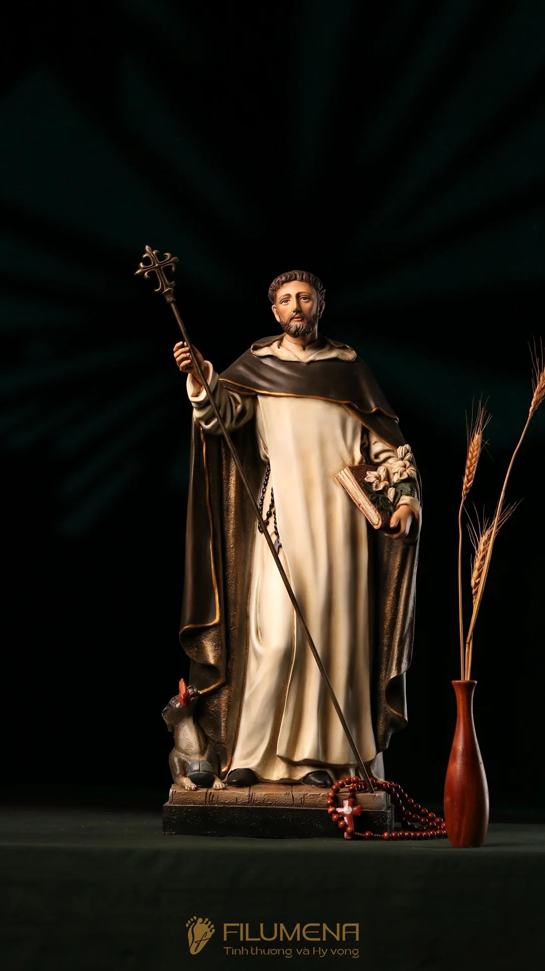 Tượng Thánh Đa Minh 60 cm