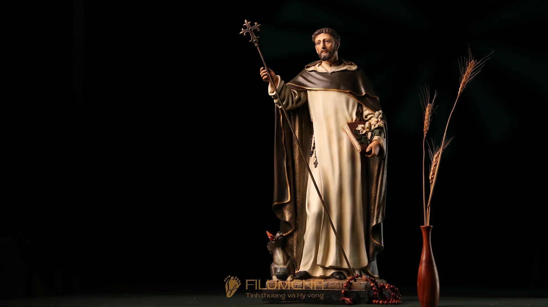 Tượng Thánh Đa Minh 60 cm