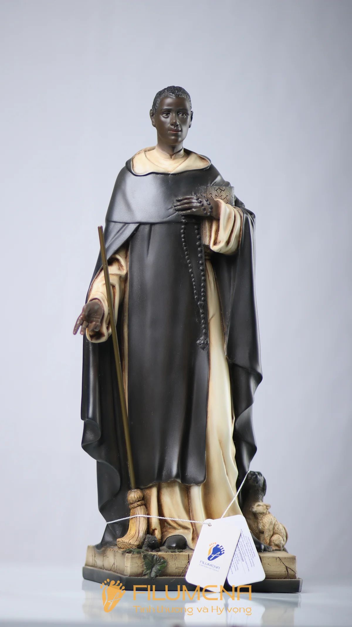 Tượng Thánh Martinô de Porres 40 cm