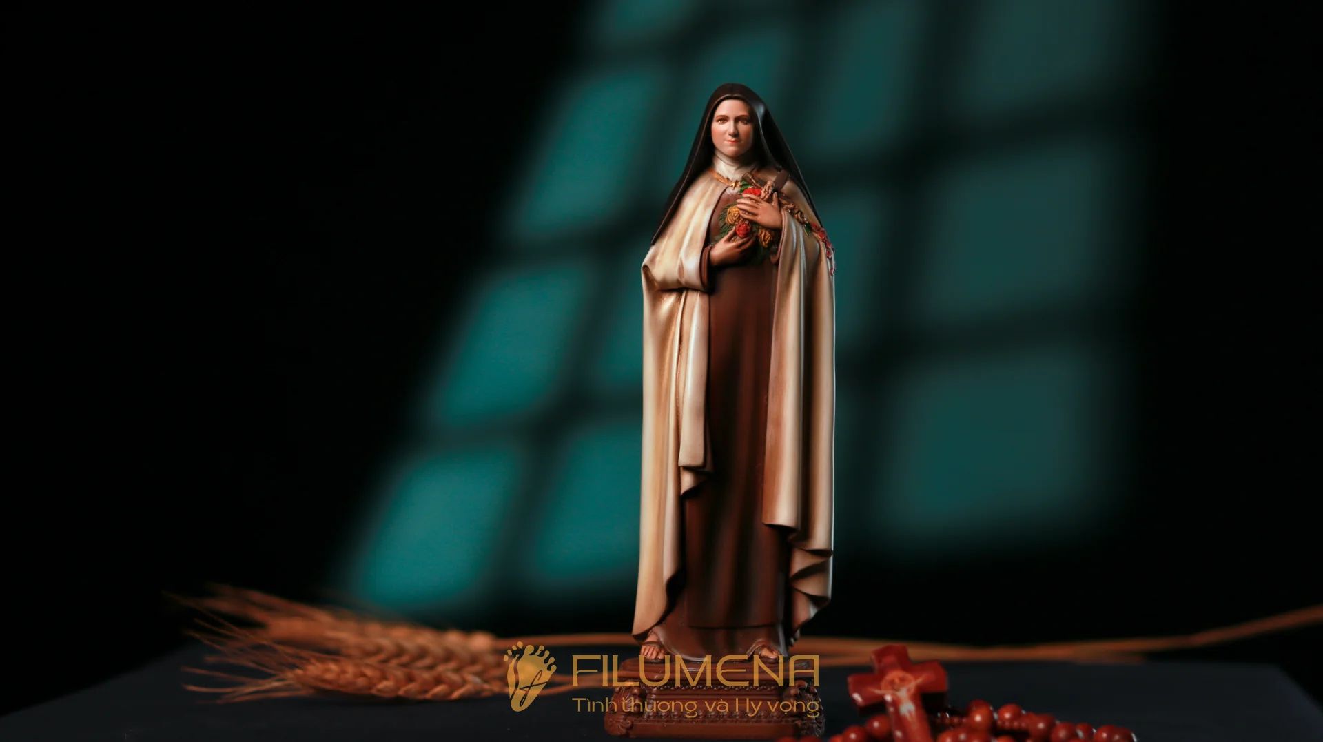 Tượng Thánh Tê-rê-sa Hài Đồng Giê-su 15 cm, 20 cm