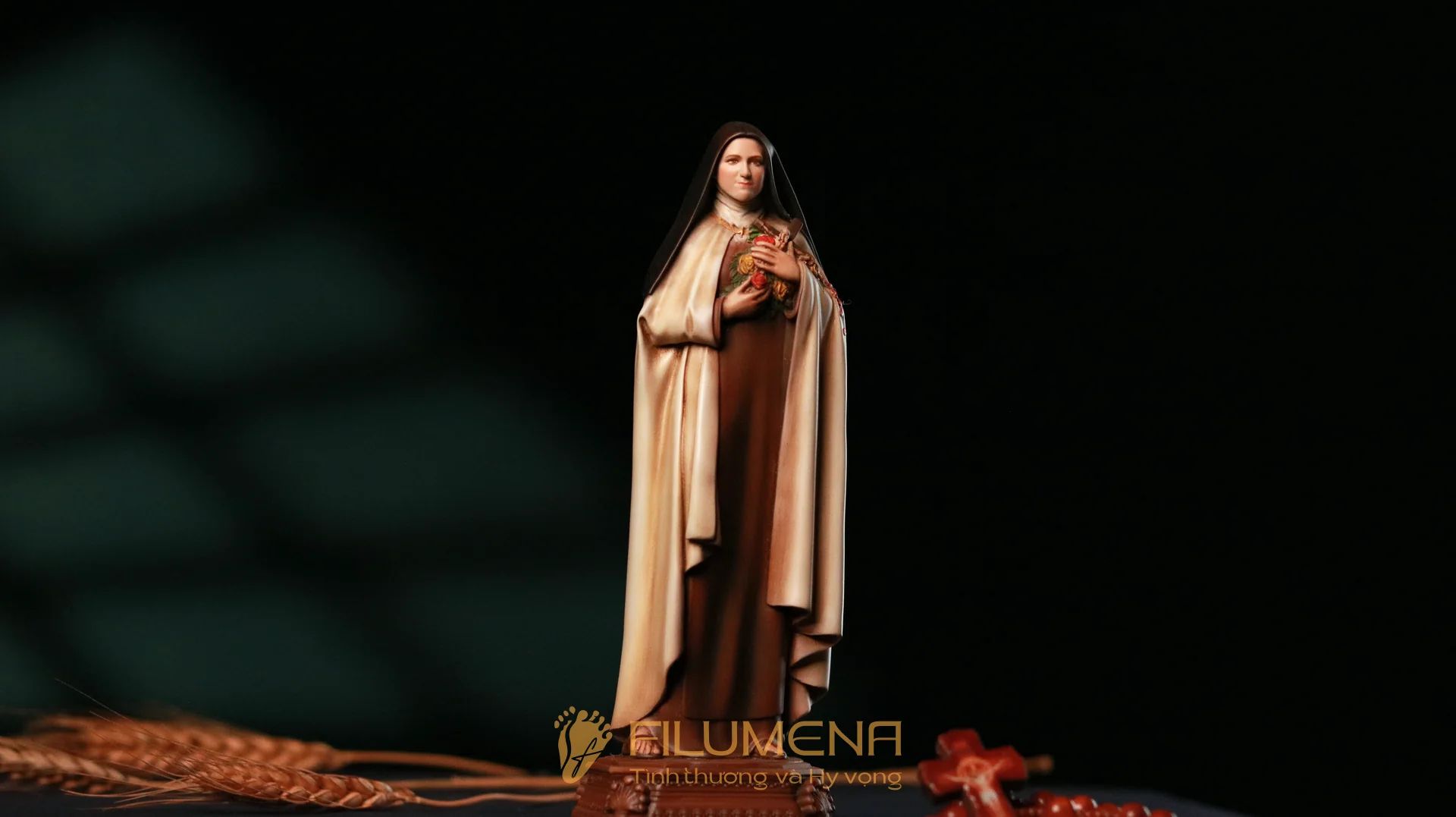 Tượng Thánh Tê-rê-sa Hài Đồng Giê-su 15 cm, 20 cm