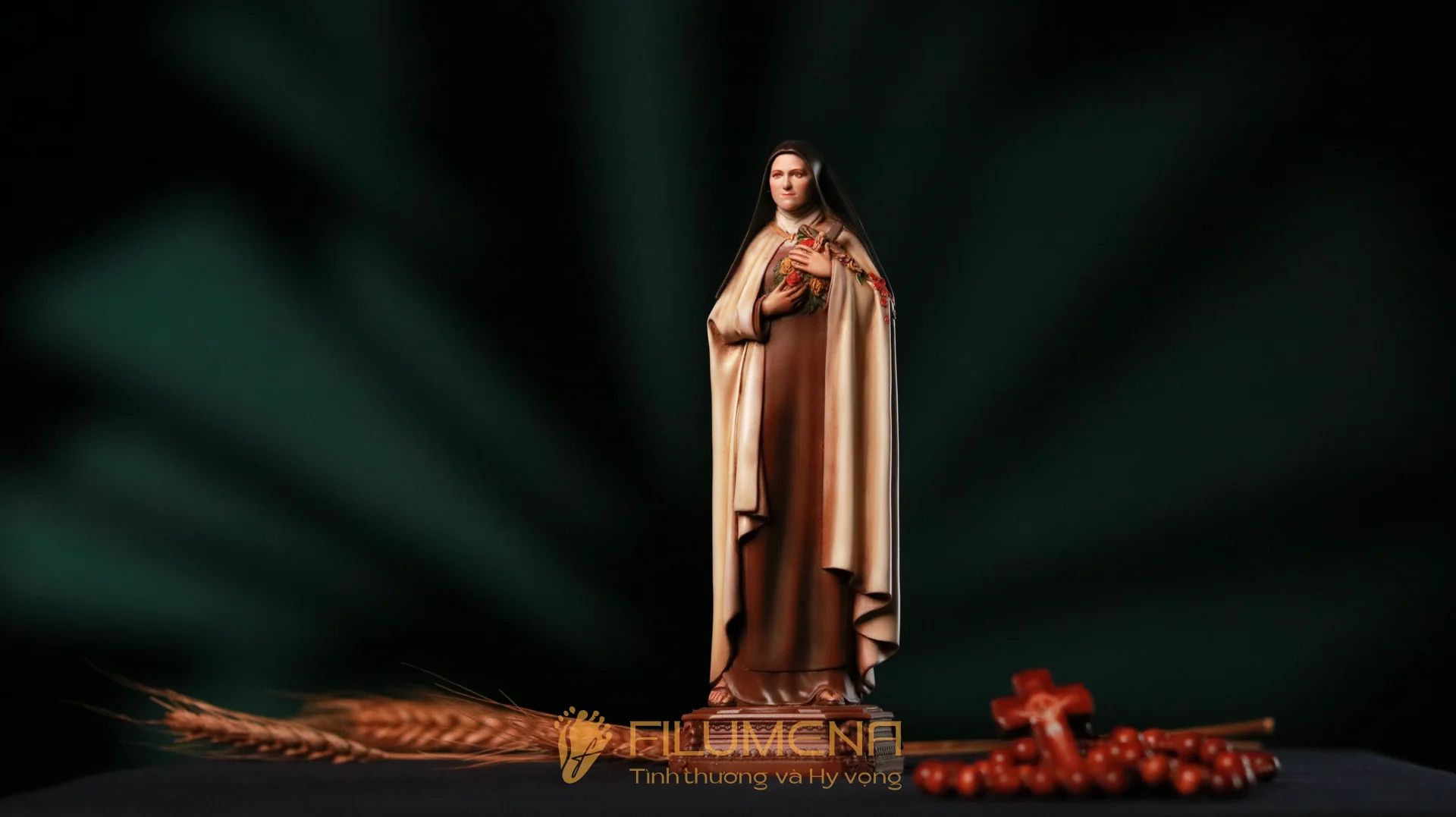 Tượng Thánh Tê-rê-sa Hài Đồng Giê-su 15 cm, 20 cm