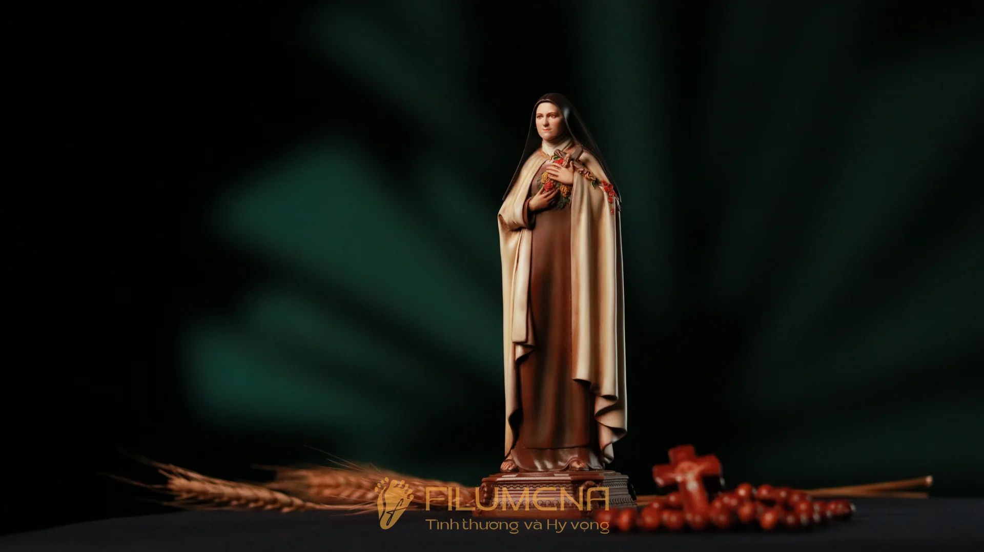 Tượng Thánh Tê-rê-sa Hài Đồng Giê-su 15 cm, 20 cm