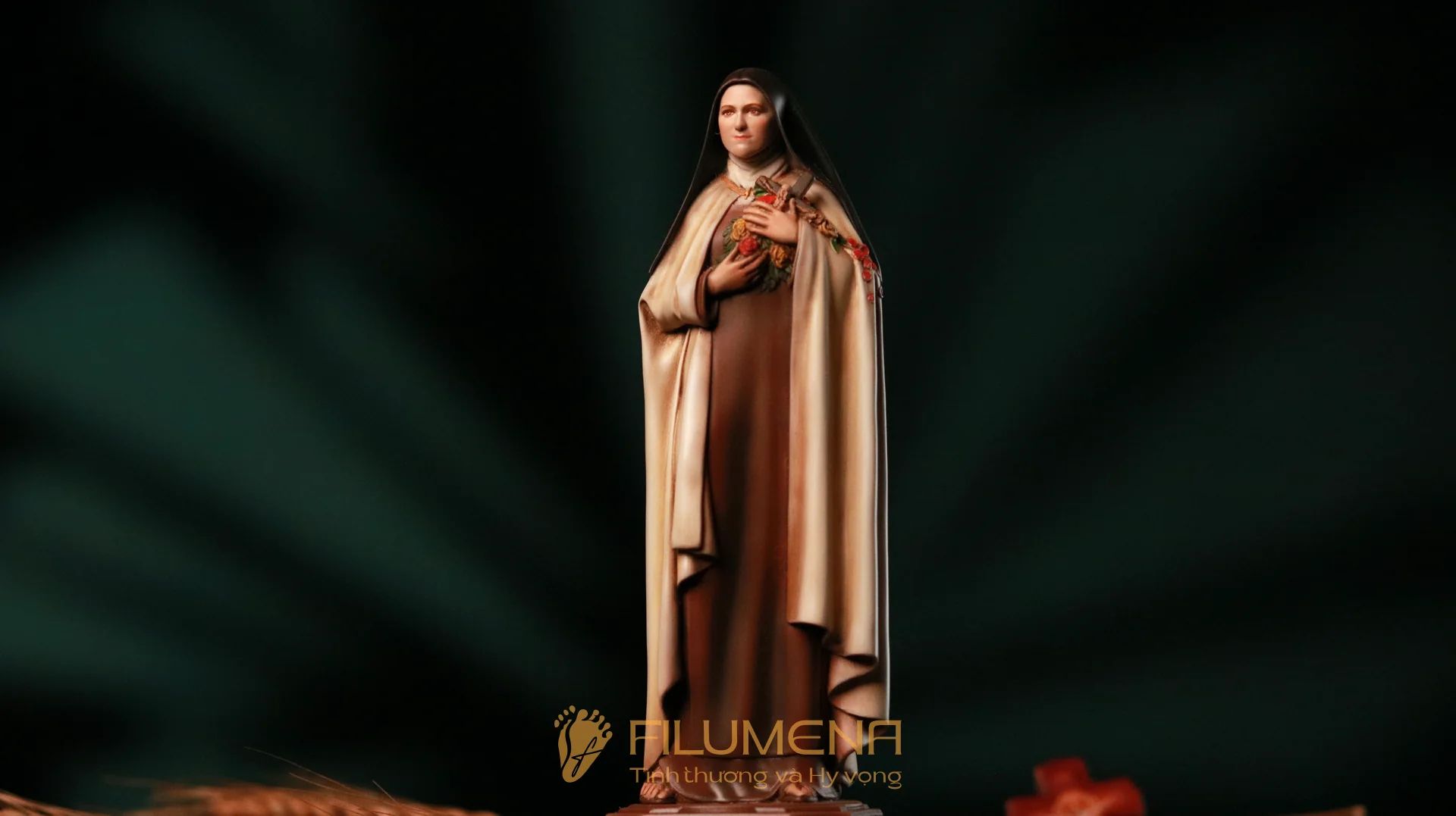 Tượng Thánh Tê-rê-sa Hài Đồng Giê-su 15 cm, 20 cm