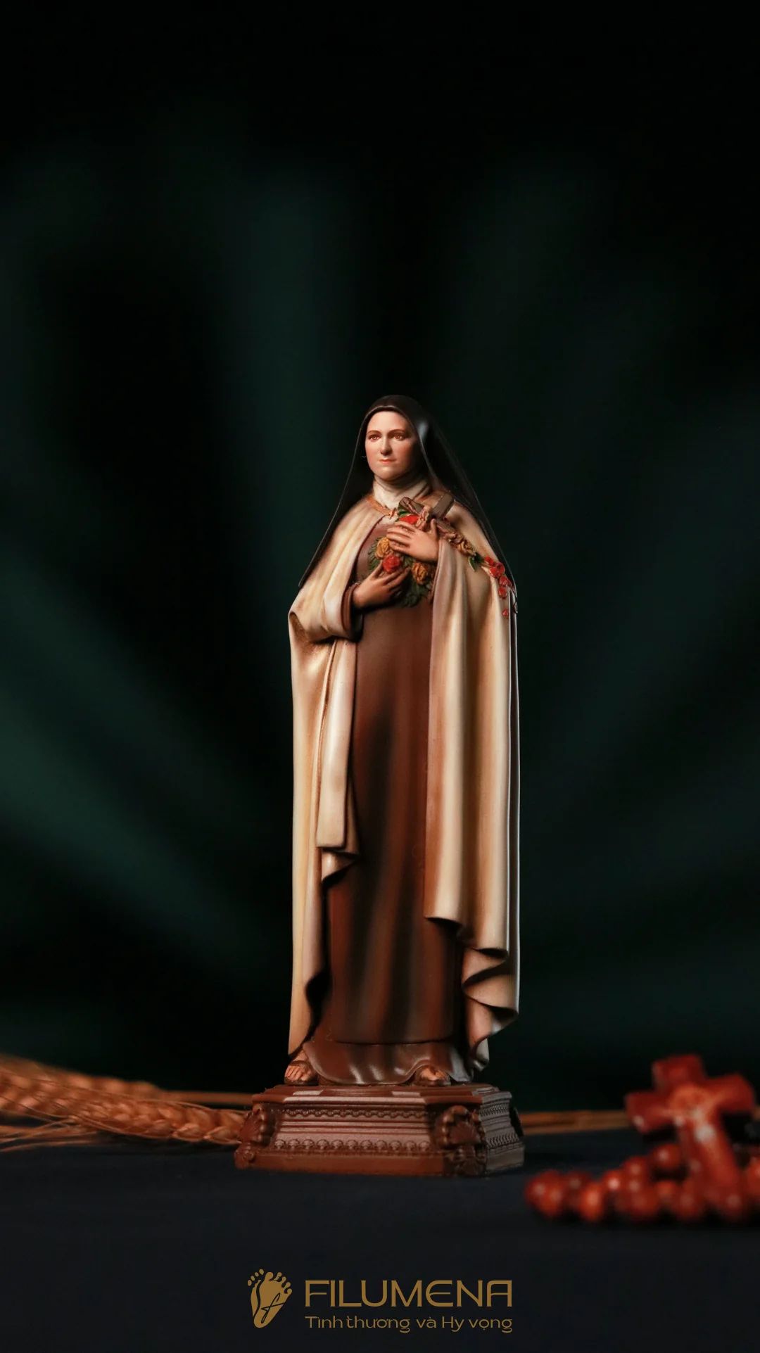 Tượng Thánh Tê-rê-sa Hài Đồng Giê-su 15 cm, 20 cm